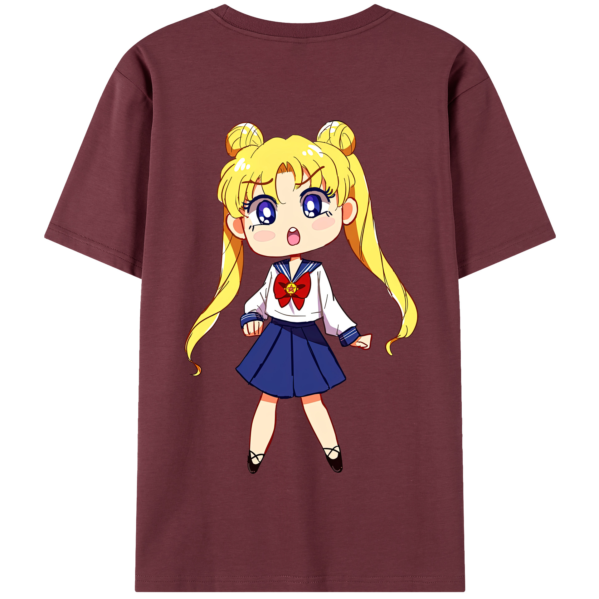 （画像用） 美少女戦士セーラームーン 愛野 美奈子 あいの みなこ Sailor Moon Aino Minako 綿100％半袖Tシャツ（背面プリント）